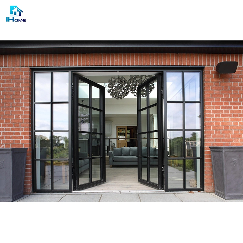 2022 Hot Sale America Stadard Modern Style Waterproof PVC French Doors Windows Aluminum Interior Balcony Glass Sliding Folding Door