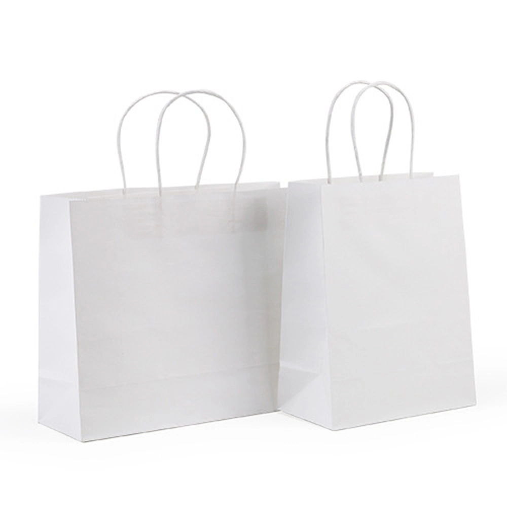 White Kraft Paper Bag Hand Bag Paste Paper Rope Gift Bag