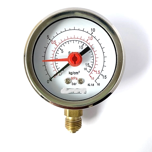 Pressure Gauge for Co Carbon Monoxide with Bottom Lower Mount Radial Connected for Gas Regulator / Pipes / Pumps Vacuum Equipment