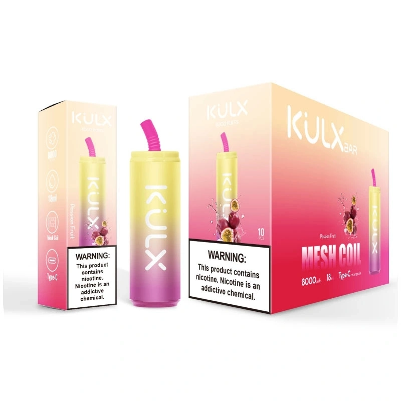 Malaisie et Indonésie Vente à chaud Voltbar 8000 Puff Kulx Vape Pod avec 18ml 50mg 20mg 0mg EJuice