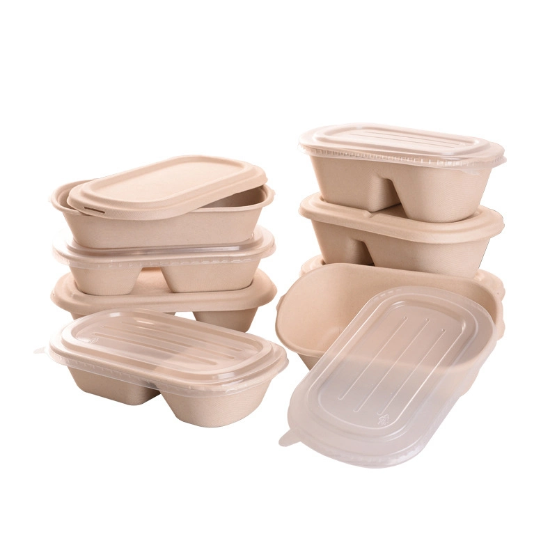 Customized Biodegradable Bagasse, Bamboo Pulp, Wheat Straw Food Packaging Pulp Container