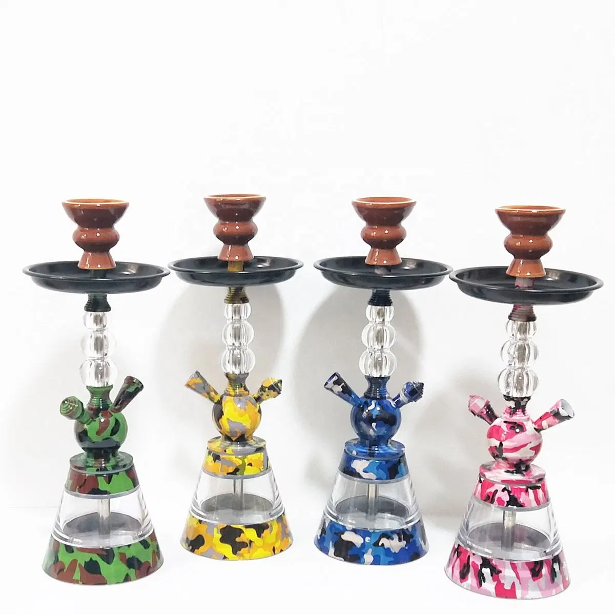 2021 Venta caliente árabe narguile Shisha Hookah camuflaje color acrílico portátil narguile