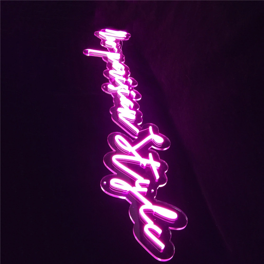 Custom Fashion Wall Mounted Pink LED Flex Neon Light Sign