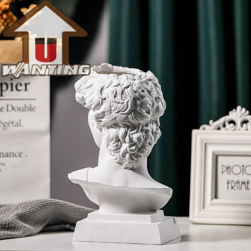 Polyresin David Statues Flor Pot/jarrón decoración interior y exterior Ornament Soporte de teléfono