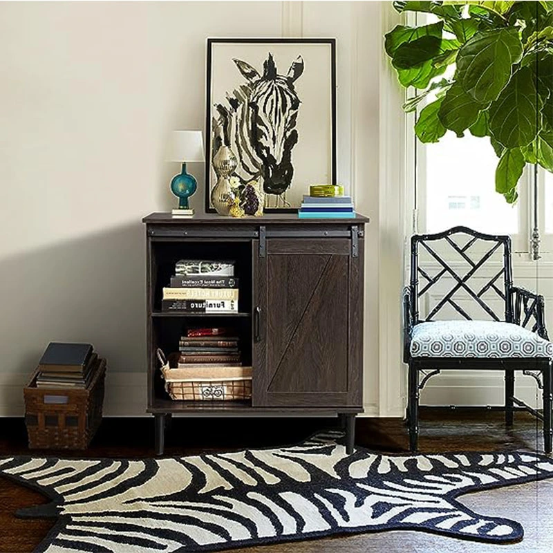 Floor Sideboard Storage Cabinet with Wooden Console Table