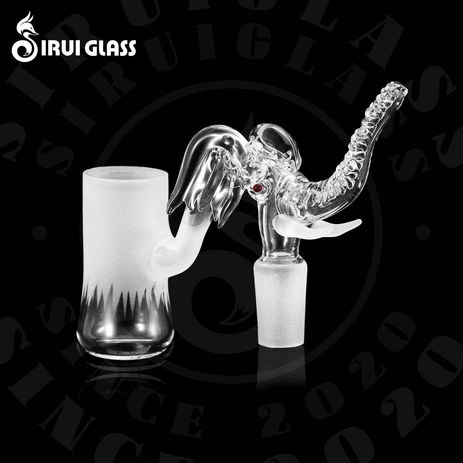 Sirui Flat Top Quartz Banger Fully Welded Elephant Animal High Airflow 14mm Male/Female Joint Glass Water Smoking Pipe DAB Rig Dabbing Tool DAB Nail Banger