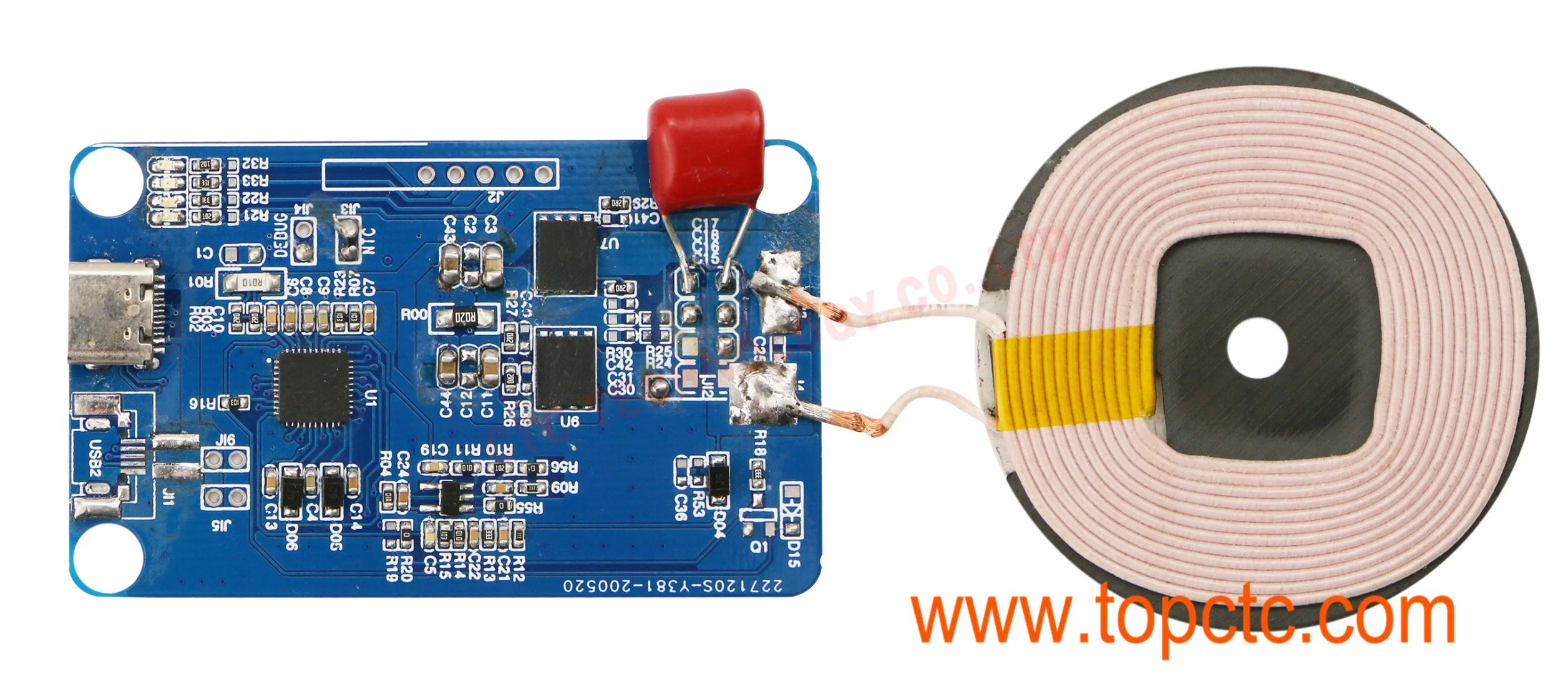 Fuente de alimentación cargador inalámbrico módulo de la bobina de 15W PCBA G1D01T015A01AE