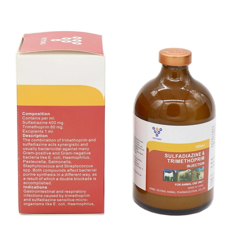 Veterinary Medicine for Cattle Sulfadiazine 40% +Tmp 8% Injection Wholesale/Supplier From China Factories