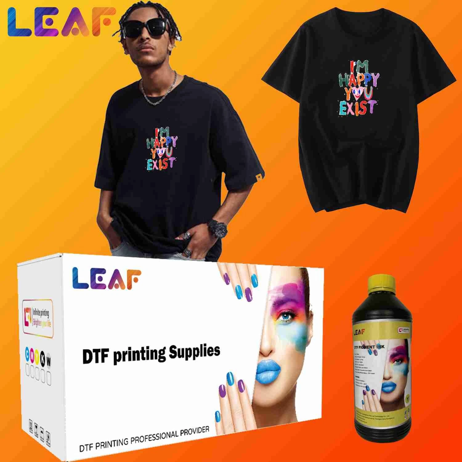 Mejora tu juego de impresión de camisetas con 1000ml hojas DTF blanco Tinta CMYK