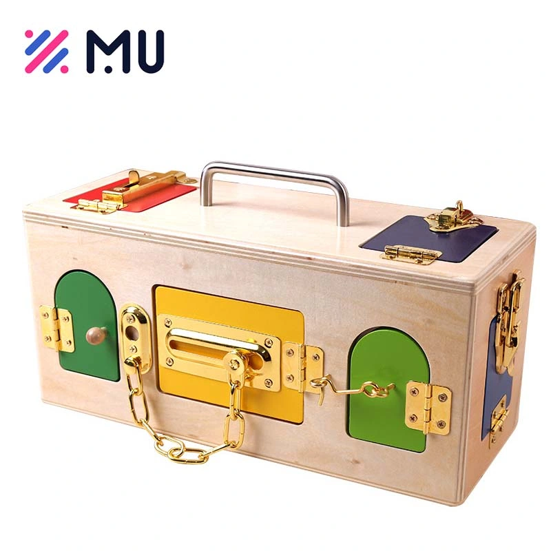Montessori Educational Early Learning desbloquear Box Science Wooden Toys for Crianças
