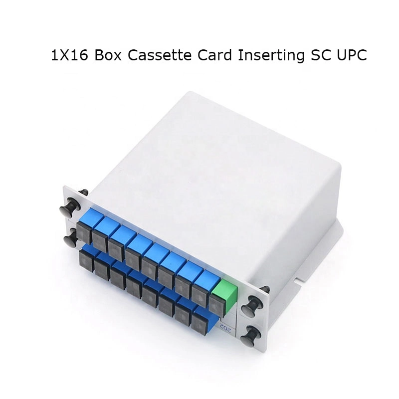 Factory Price Lgx Box Card Insertion Type FTTH Passive Fiber Optic PLC Splitter with Sc Adapter