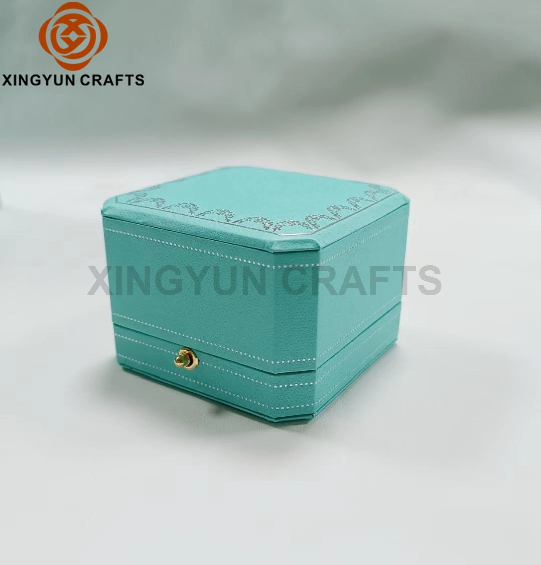 Venta caliente de color azul de Tiffany Luxury Diamond Ring Box caja colgante de joyería personalizada bolsa de papel de embalaje vender acciones