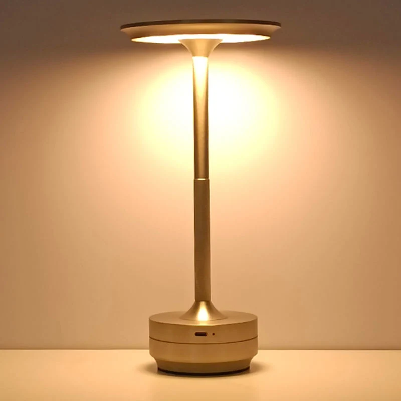 Luxury Cordless Rechargeable Aluminum Metal Touch Decoration LED Table Lamp