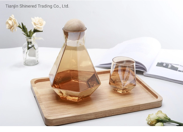 Heat-Resistant Cool White Open Diamond Cold Water Bottle Amber Glass Pot Set Household Water Set Cool Water Bottle Water Cup