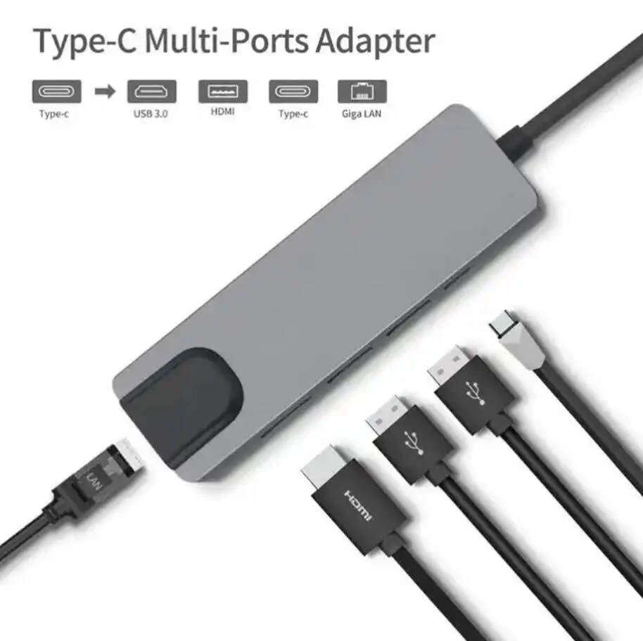 Premium 5 in 1 Typ C Adapter USB 3,2 Hubs