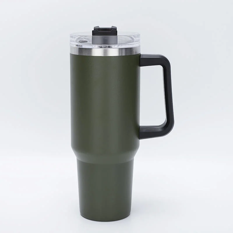 Convenient Auto Portable Water Bottle Stainless Steel Tumbler Mug with Handle