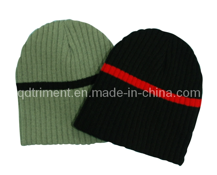 Acrylic Flame Jacquard Sport Ski Knitted Beanie Hat (TRK012)