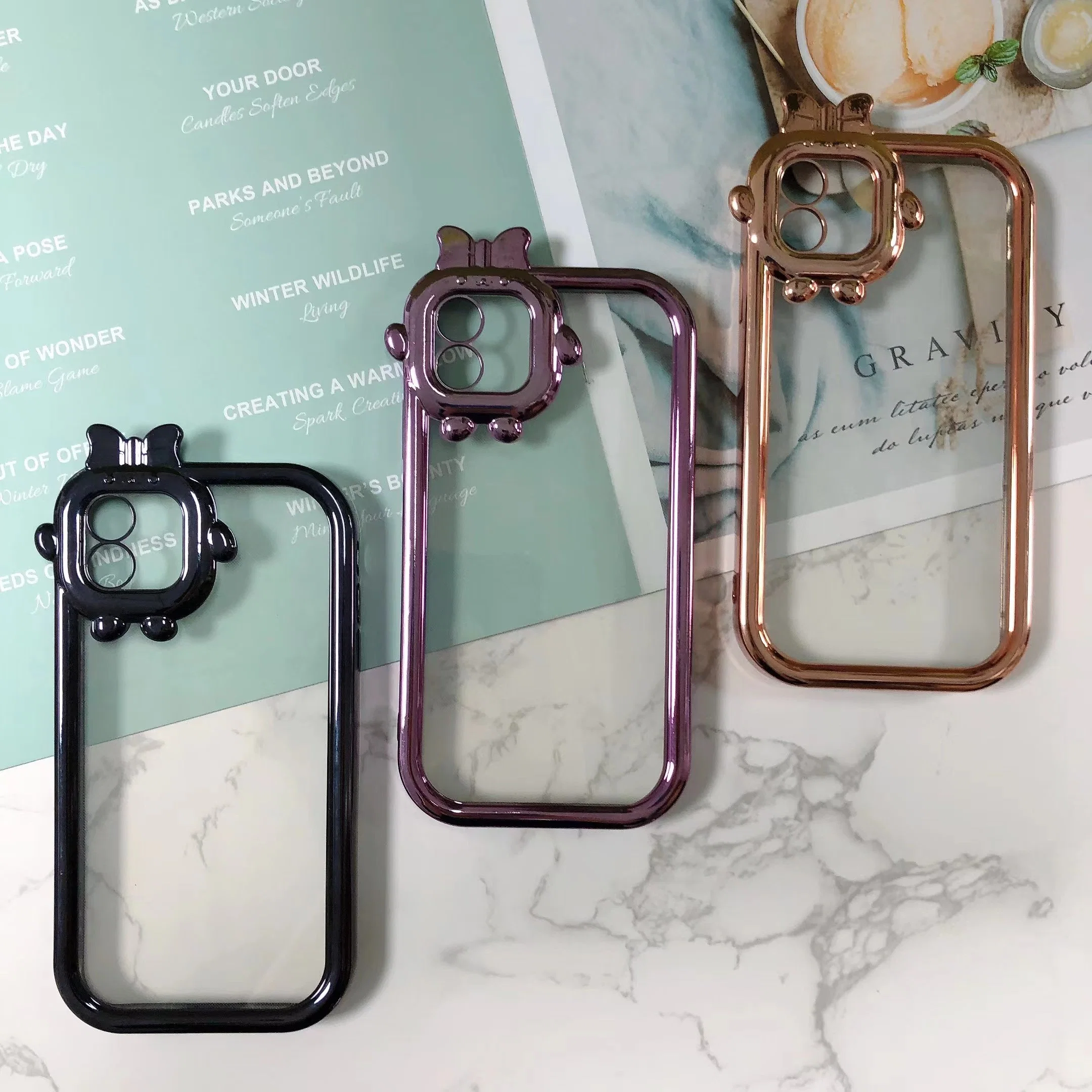 Sweetie Plated Transparent Phone Case for iPhone X/Xs/Xr/11/12/13/14