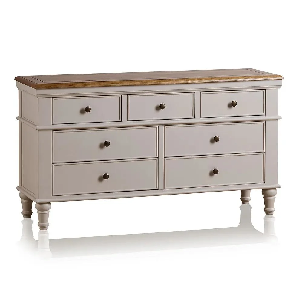 China Wholesale Rustic Oak and White Painted 3+4 Chest of Drawers Bedroom Living Room Modern Wooden Oak Furniture