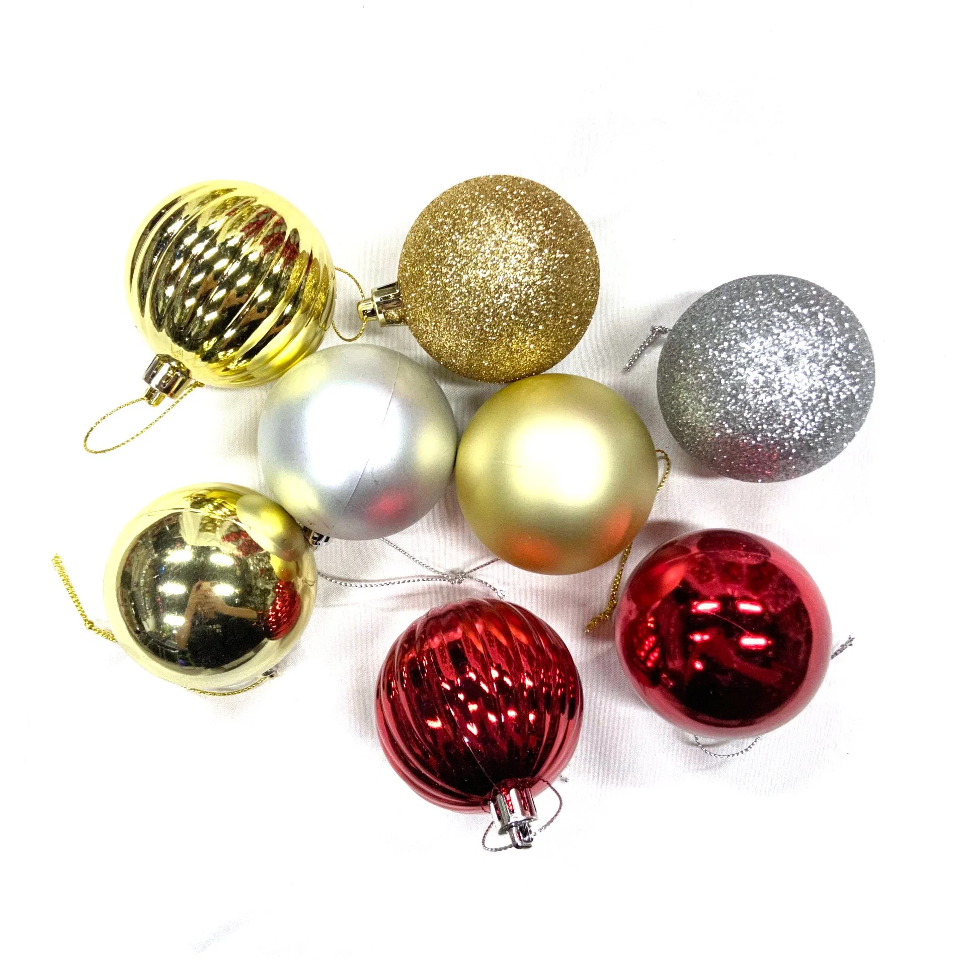 6cm Neues Design Kunststoff-Weihnachtsschmuck Bunte Weihnachten Noel Ball