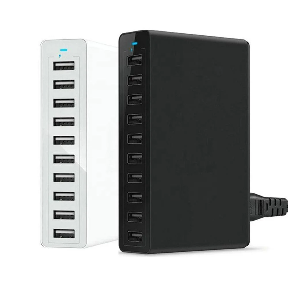 High quality portable 10A 50W 10 USB ports fast charging wall charger desktop station HUB travel USB adapter