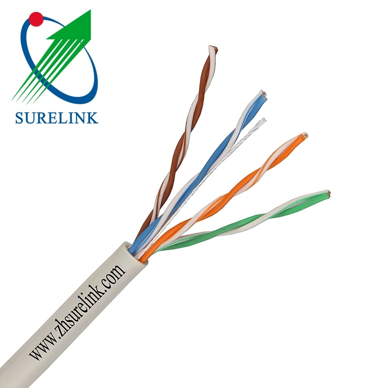 Surelink Customized Outdoor 4pair 24AWG Solid Copper UTP Cat5e U/FTP Cat5e RJ45 Cable Ethernet Cable 305m