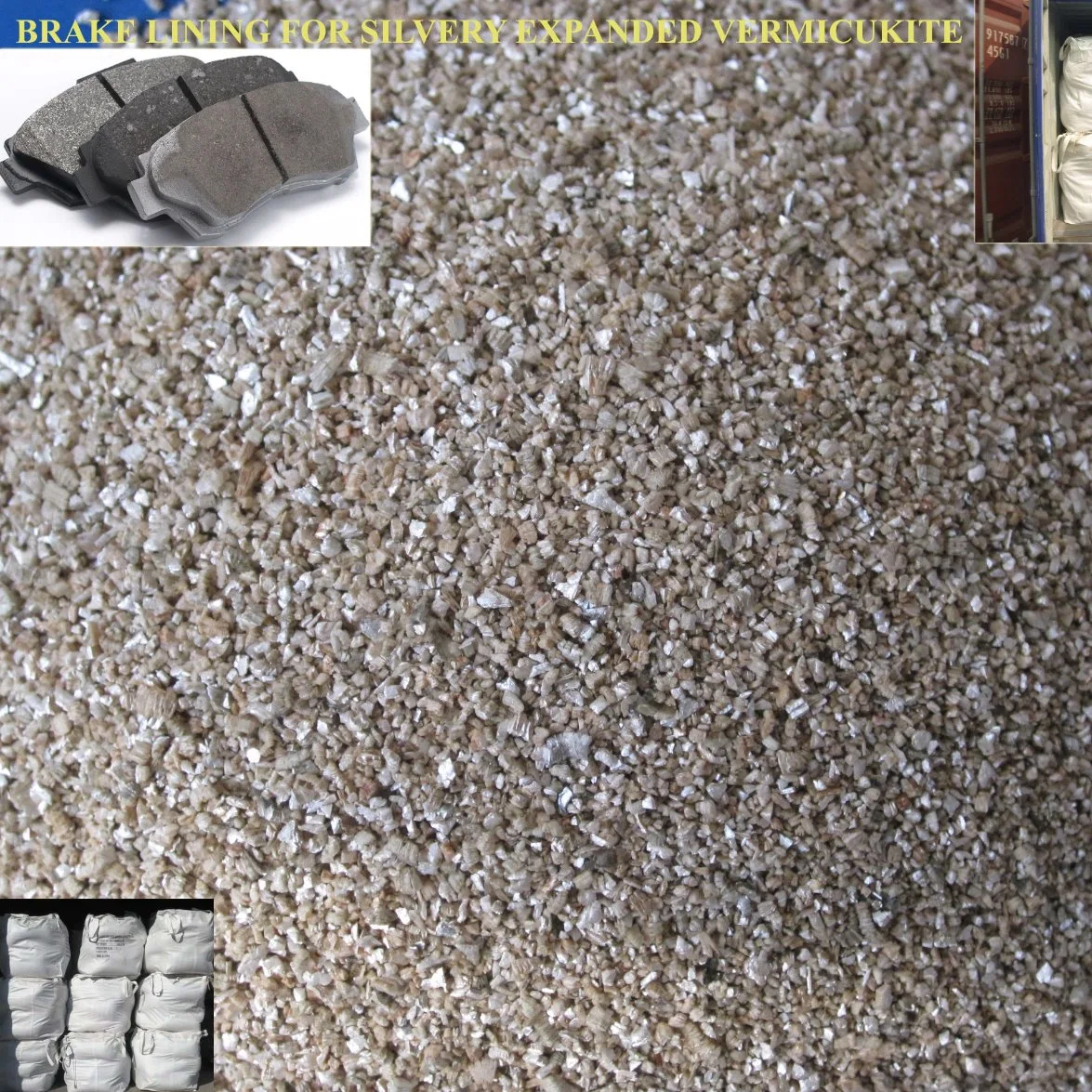 Factory Supply Lightweight Concretes Vermiculite for Insulation in Steelworks Brake Pads Used Expanded Vermiculite Silvery Expanded Vermiculite