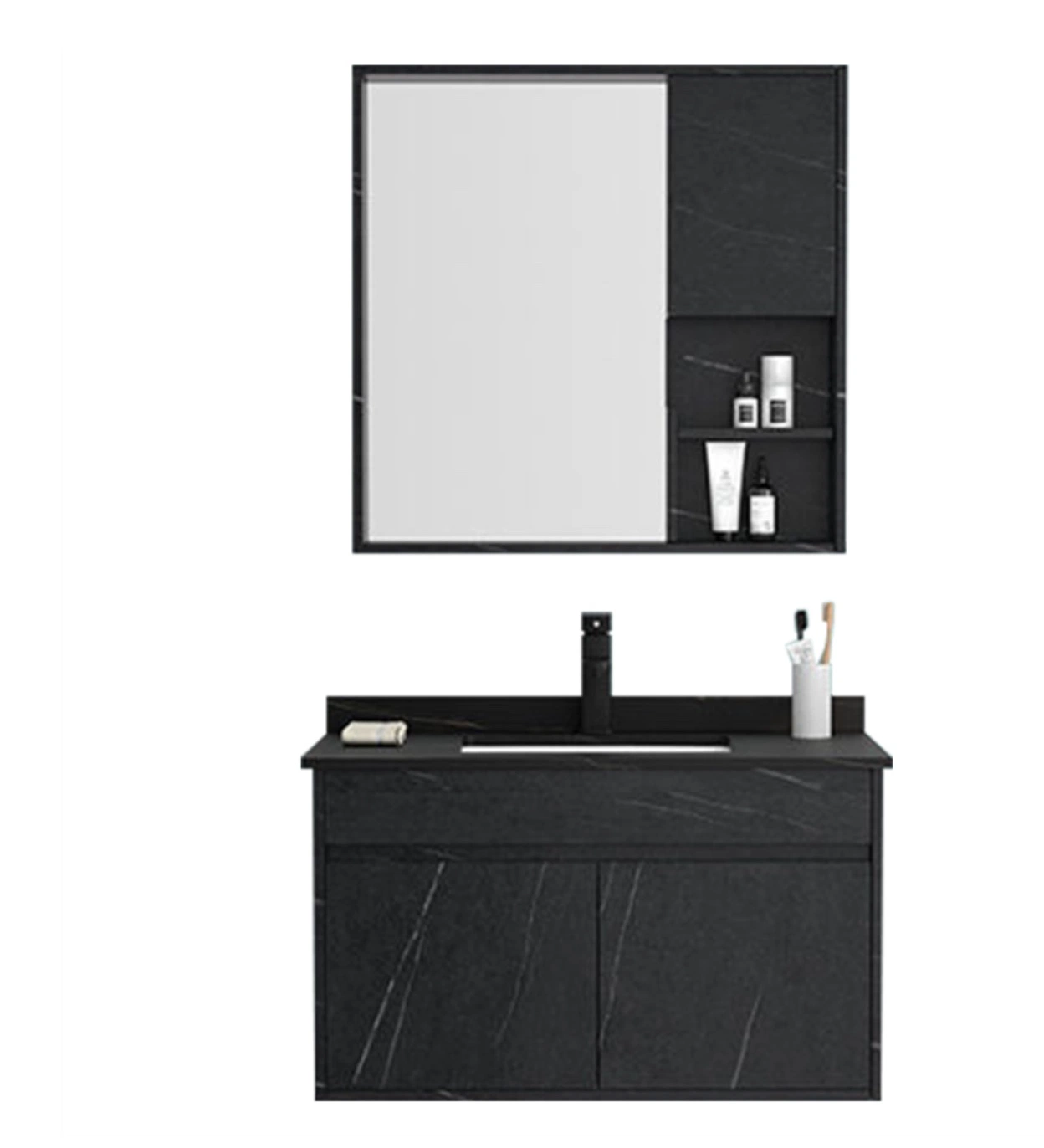 2022 Sino Hot Sale de Mélamine MDF Plwood vanité Miroir de salle de bains avec miroir lumineux à LED du Cabinet Le Cabinet