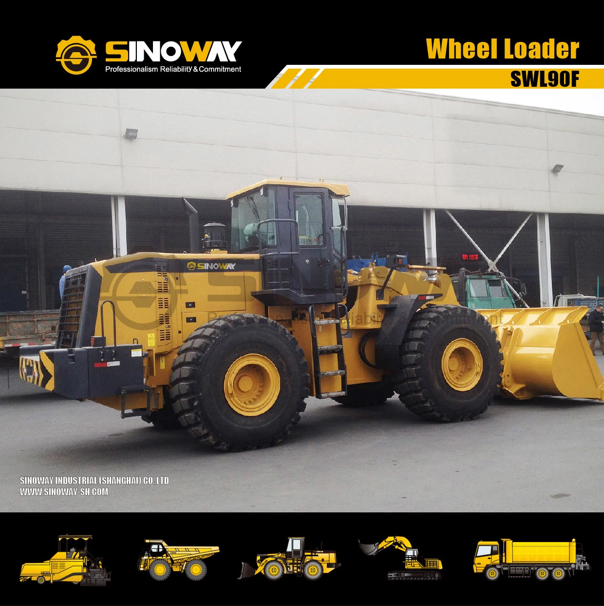 Large Wheel Loader 9ton Scoop Loader with 5.0m3 Shovel Bucket