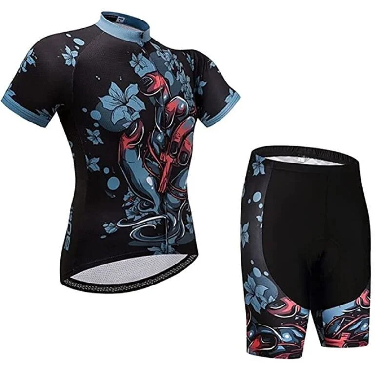 Ensemble de vêtements de cyclisme à manches courtes de l'été Haut de la femme Shorts Imprégnez vous de l'air chemise de cyclisme