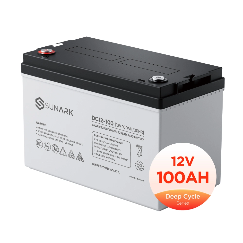 O alto desempenho Sunark ácido de chumbo Substituição de bateria 12V100Ah 155Ah 12 Volts 150 AMP 200AMP PREÇO DE BATERIAS