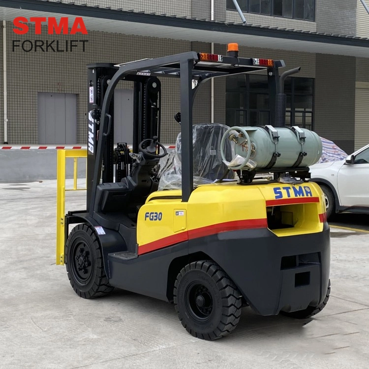 Stma EPA Engine Propane Forklift 3ton LPG Gasoline Forklift with Container Mast and Side Shifter