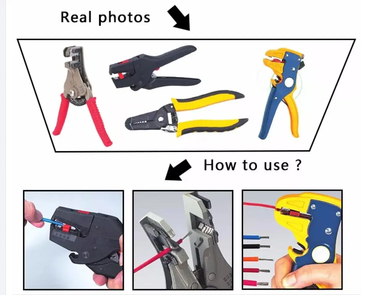 Les racleurs de couteau de câble de la faucheuse Outils de décapage Dénudeur de fil Dénudeur de fil Outils de dénudage de câble pour l'UTP STP RG59 RG RG67 RG11 multifonction