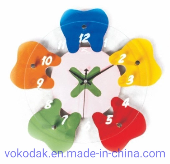 Colorful Clinic Decoration Stype Dental Tooth Shape Clock