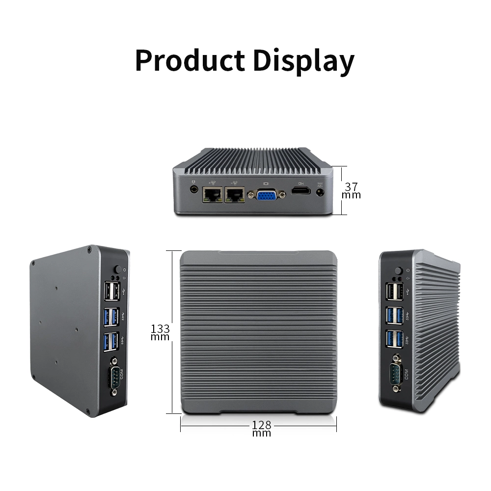 Mini PC Industrial sin ventilador Intel Corei3/I5 Embedded Box PC Linux Gpio resistente RS485.