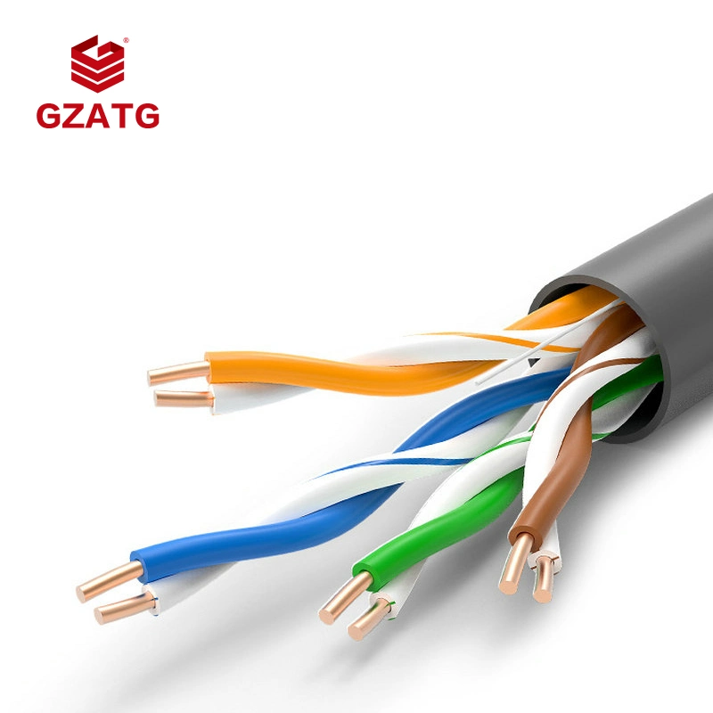 Factory Cat7 CAT6 Cat5 doppelt geschirmt schwer entflammbar Twisted Pair Kupfer Core 10 Gigabit-Netzwerkkabel