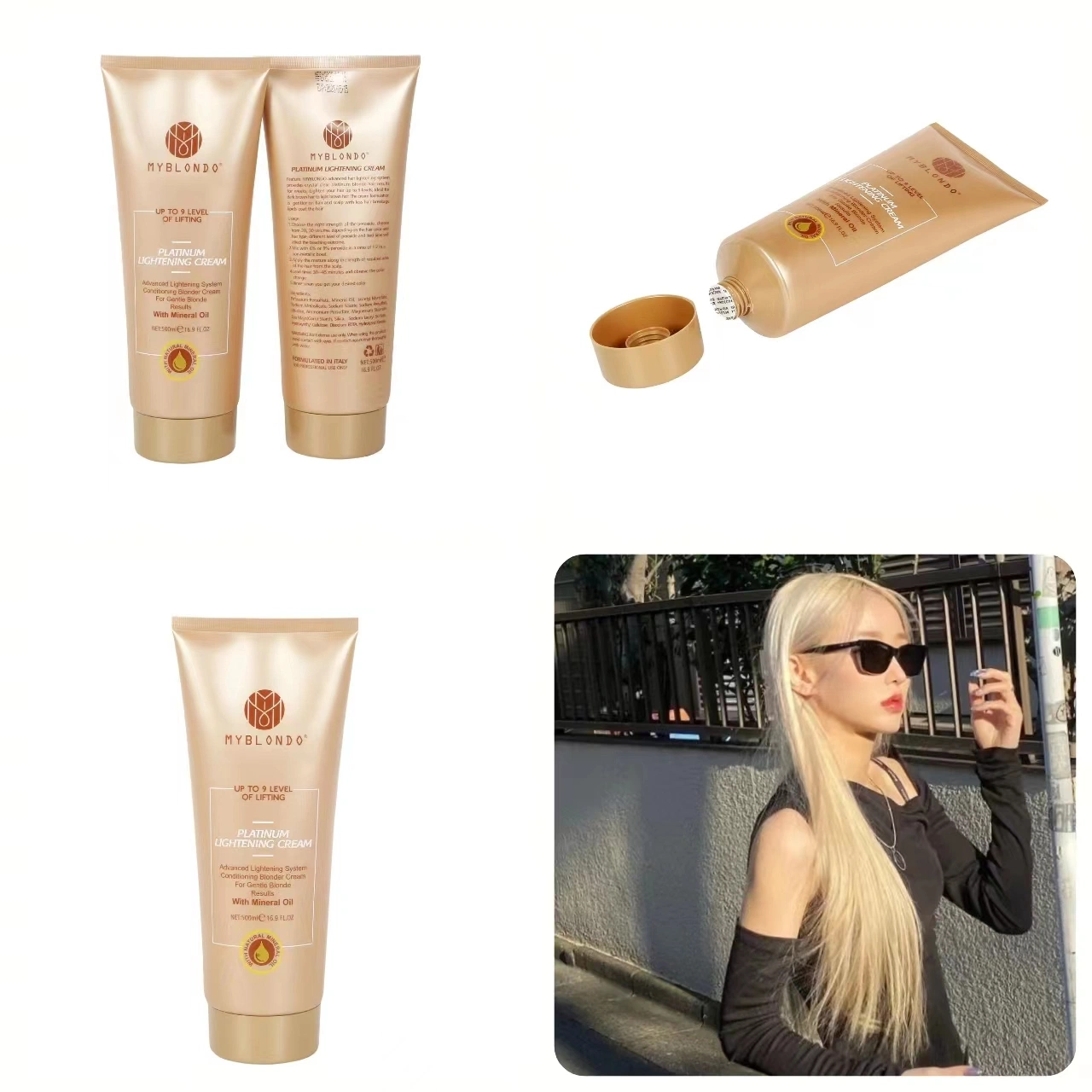 Professional Hair Bleaching Dye Cream for Blonde Hair Color Dye Bleaching Cream