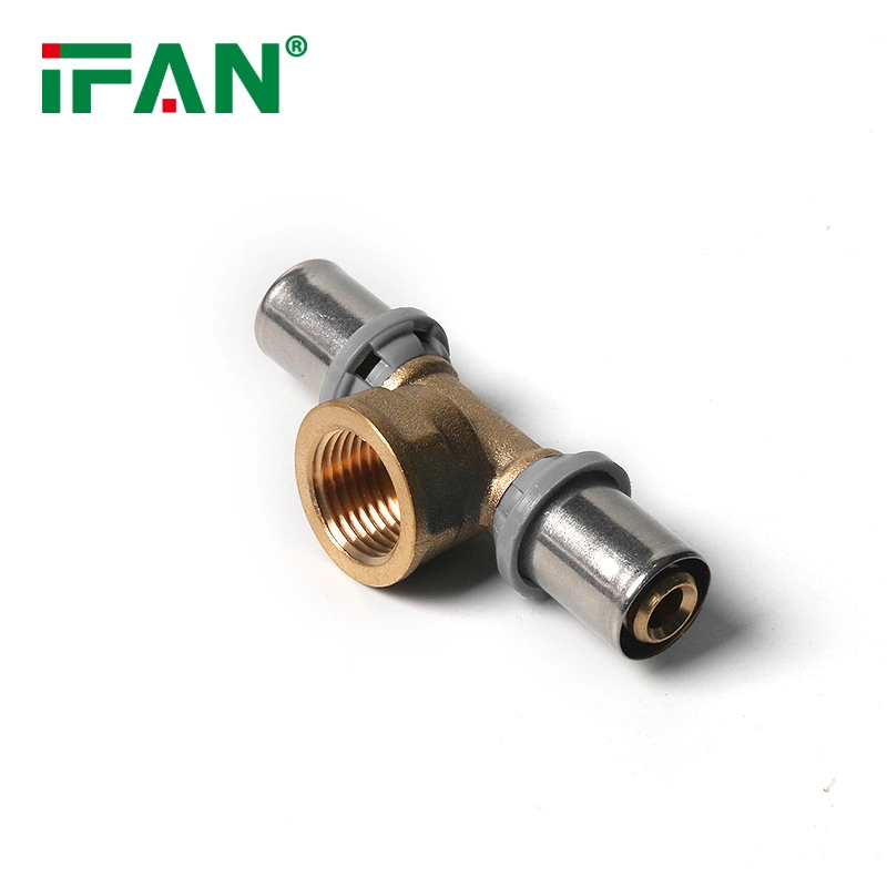 Ifan Supply Pn25 Brass Tee Floor Heating Pipe Pex Press Fittings