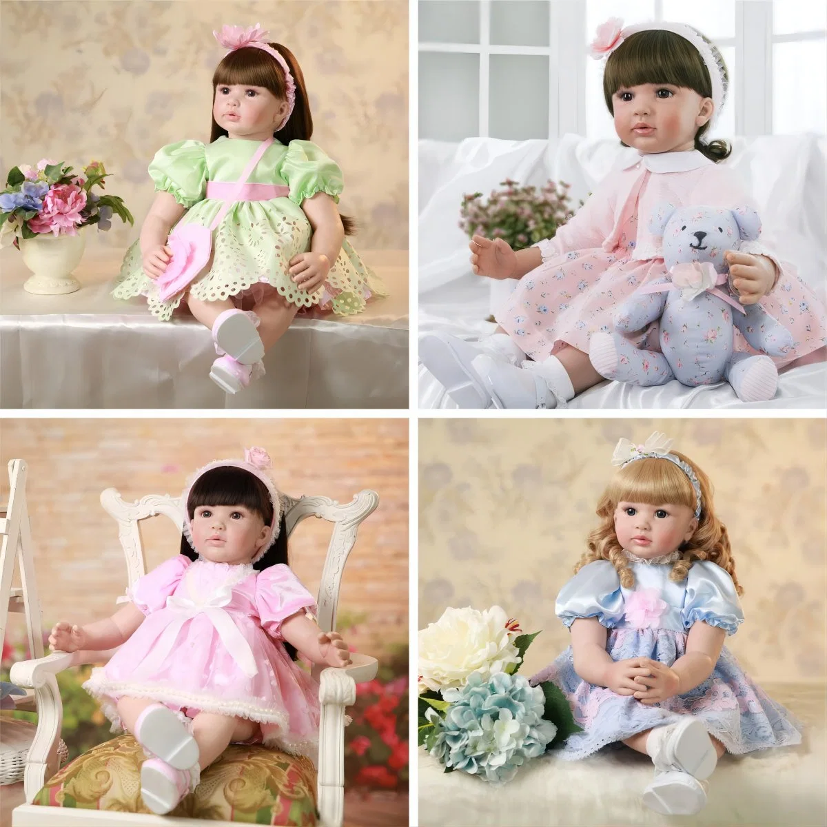 OEM Fabrik Customized 18 Zoll Puppy-Fat Face Girl Dolls Silikon Wiedergeborene Baby Puppen Vinyl Wiedergeborene Baby Puppen Großhandel American Girl Puppenhersteller in China