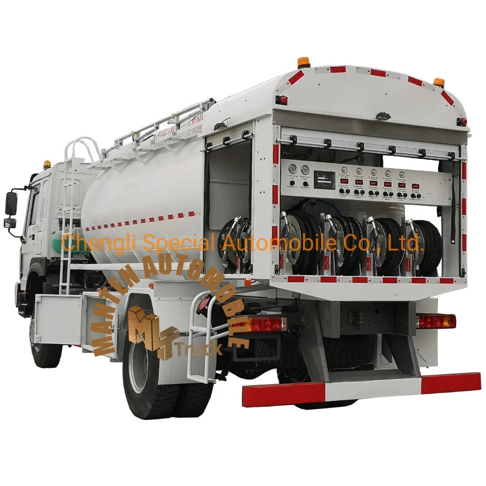 Sinotruk HOWO 4X4 371HP 3000liters Mobile Lubricant Oil Tank Truck with Air Compressor