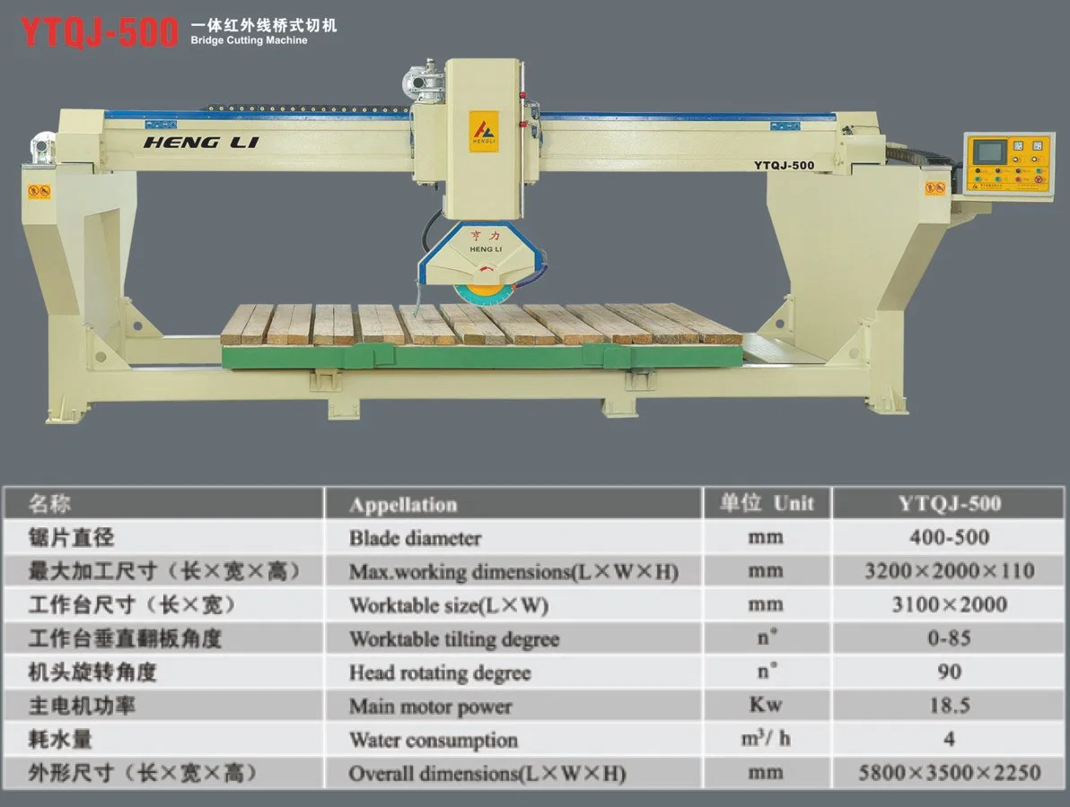 Serra de ponte CNC automática de infravermelhos monobloco Máquina de Corte de pedra Marble Quartzo de granito