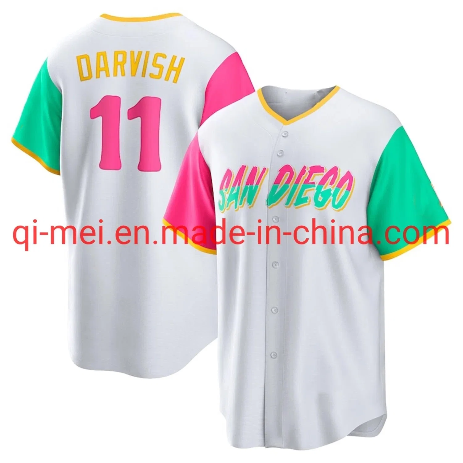 Camisetas de béisbol réplica San Diego Padres Tatis Jr. Machado Darvish City Connect 2022 Blanco Verde