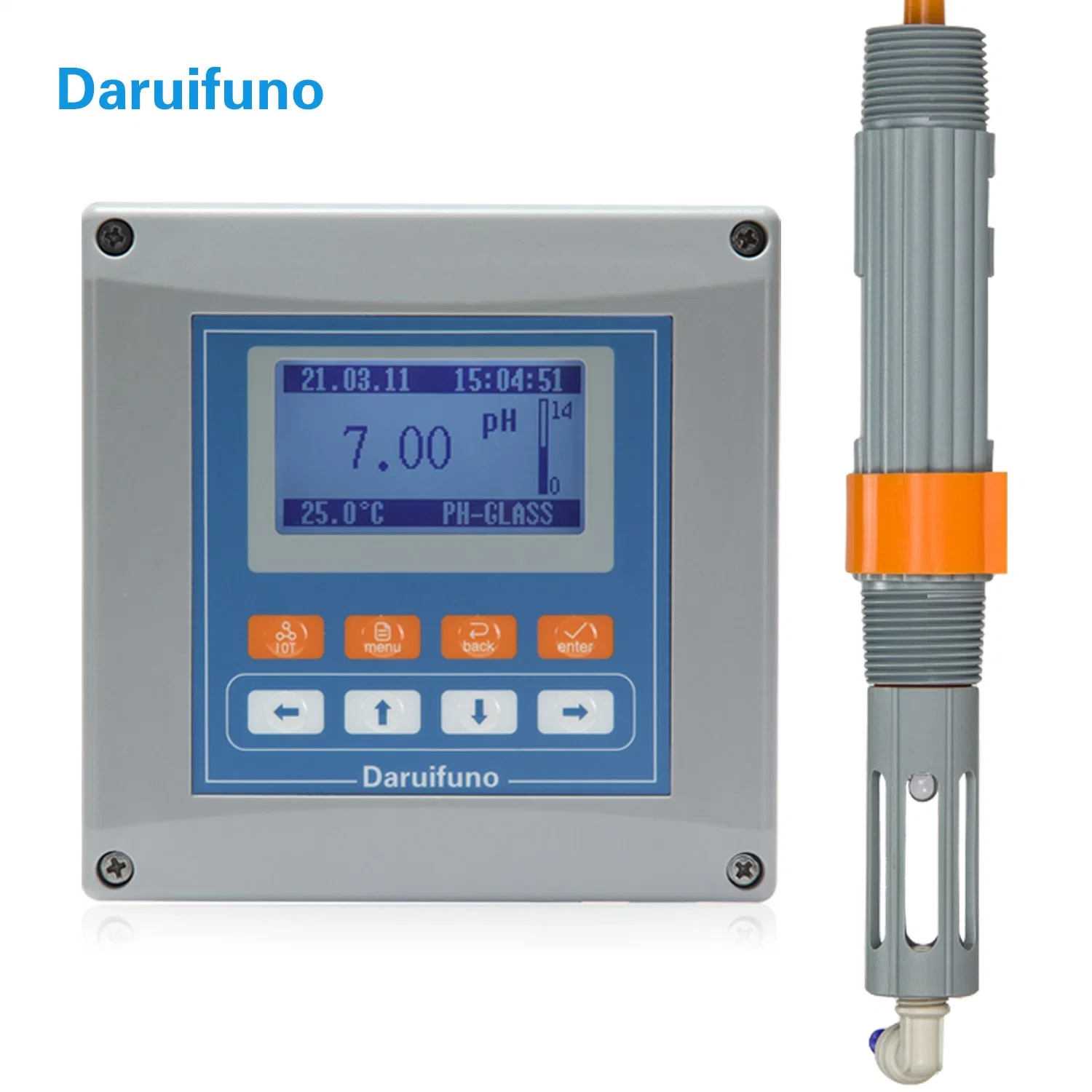 Data Recording Online pH Instrument Water pH ORP Meter for Pure Water pH