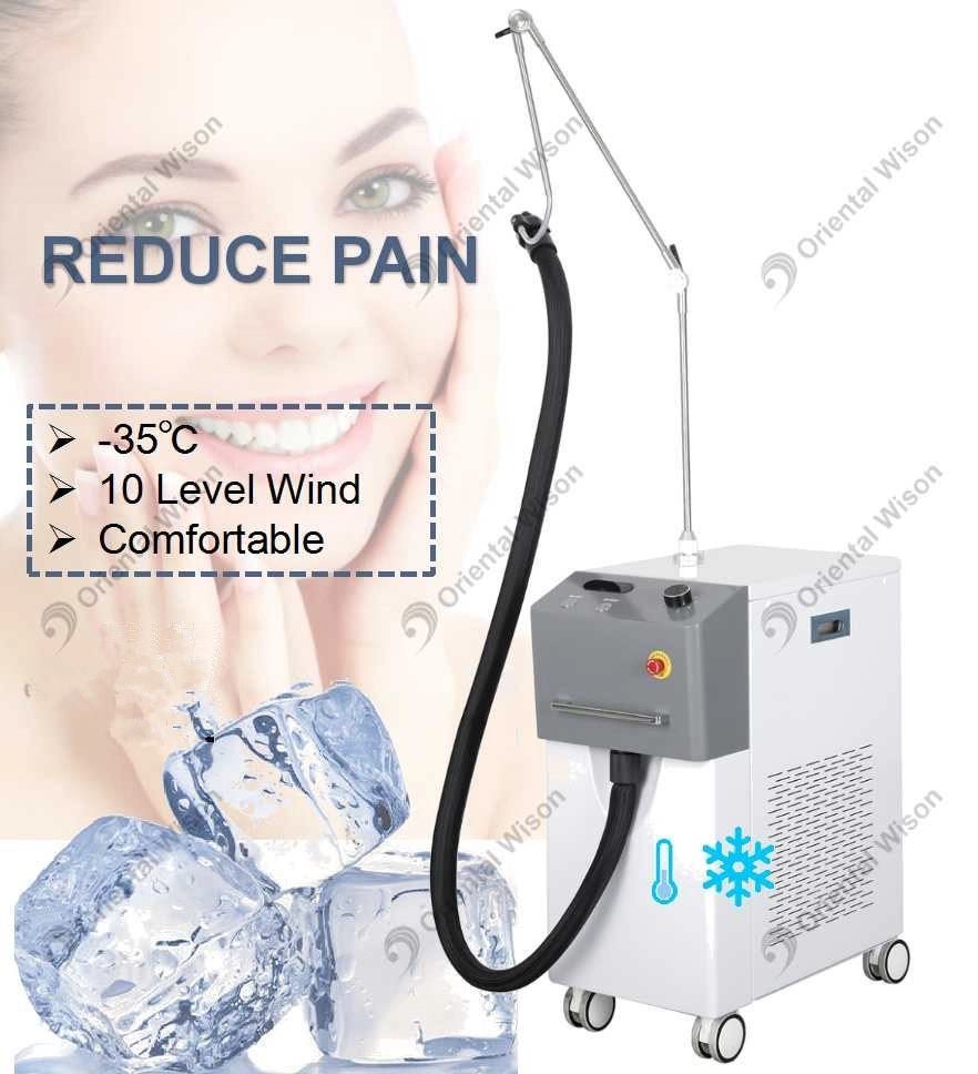 Pain Relief Heat Relief for Tattoo Removal Hair Removal Fractional CO2 Skin Resurfacing Zimmer Cooler Air Cooling Machine Cold Zimmer Cryo Cooler