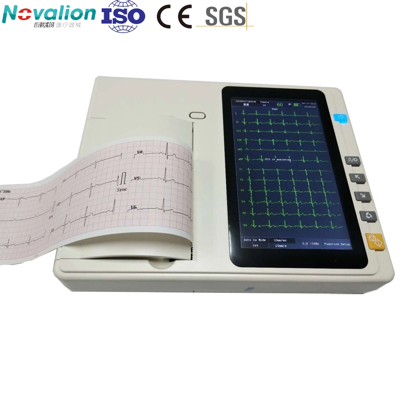 O OEM 6 CANAIS 12 leva a tela de toque eletrocardiógrafo ECG Máquina de ECG com marcação CE