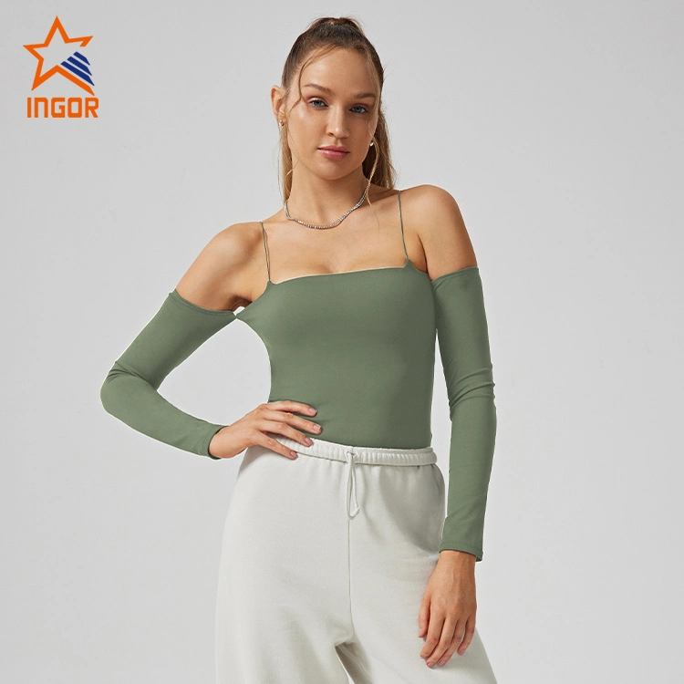 Ingor Sportswear Fabricants de vêtements de sport Gym ODM OEM Personnalisé Femmes Activewear T-shirt à manches longues