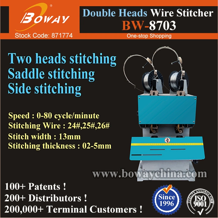 Double Heads Wire Side Flat Saddle Folding Stitching Binding Machine