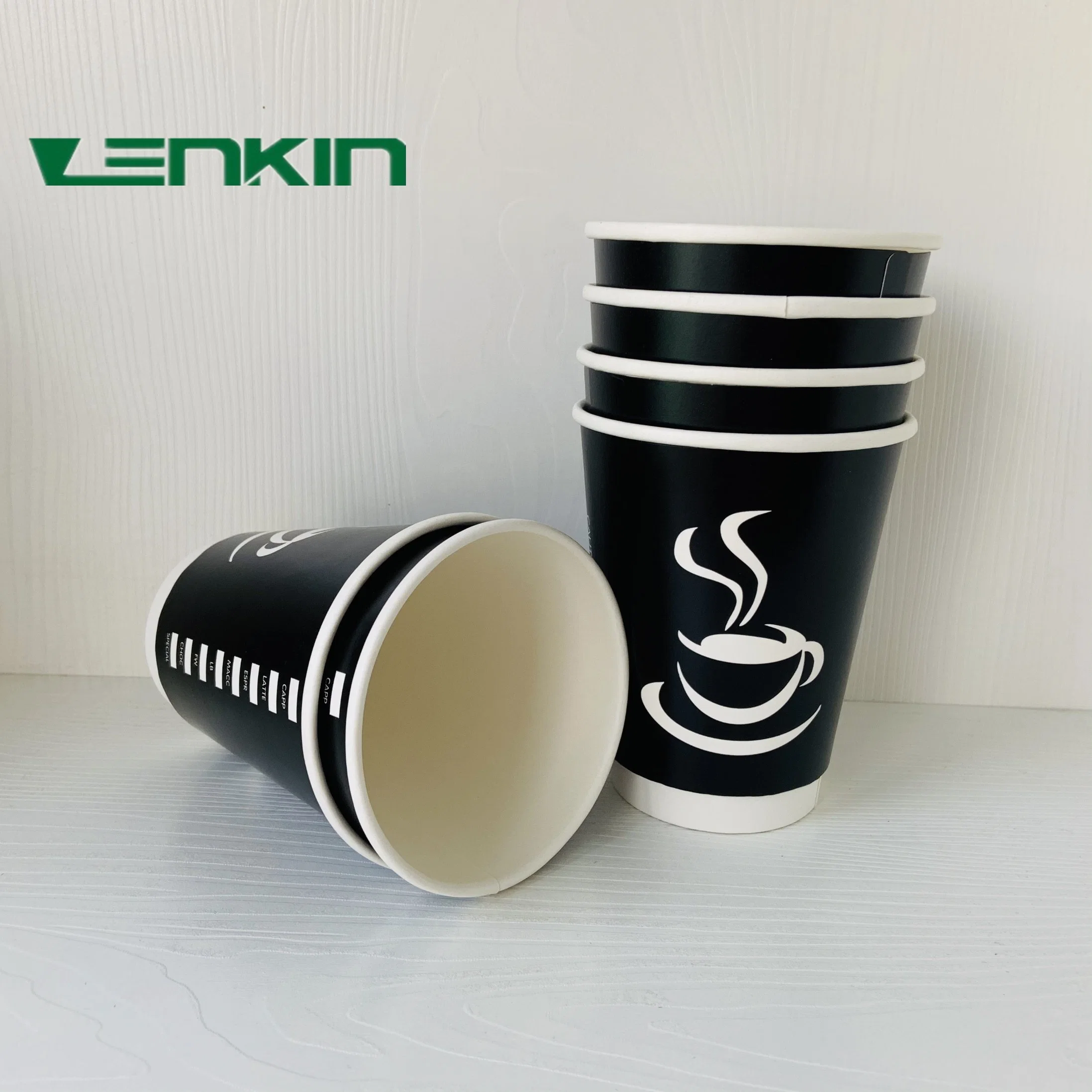 Coffee Cups Disposable Paper Top OEM Customized Wall Logo Item Style Food Color Freight Bottom