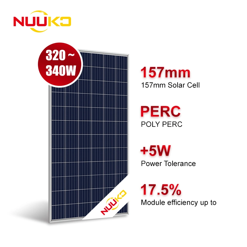 Nuuko Best Price 320W 325W 330W 335W 340W Polycrystalline Solar Module for Solar Power System A Grade for Solar Power System and Home Roof