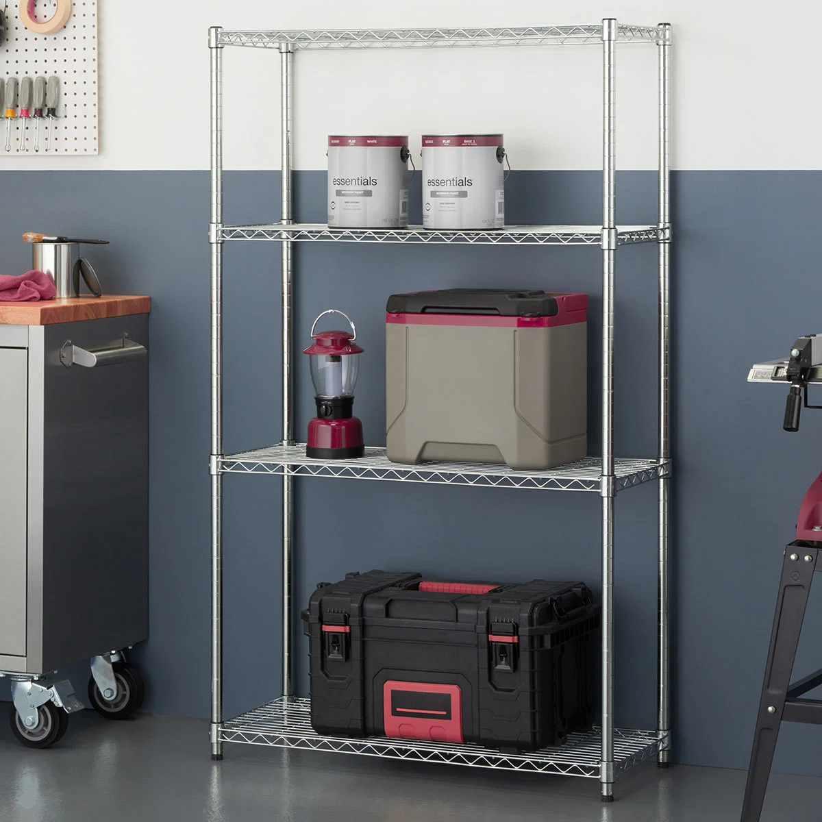 4 to 5-Tier Heavy Duty Wire Shelving Rack with Wheels for Move Quick & Easy Life